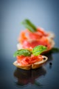 Sandwich with salted salmon Royalty Free Stock Photo