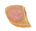 Sandwich with sassage, top view