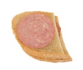 Sandwich with sassage, top view Royalty Free Stock Photo