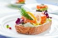 Sandwich with smoked salmon Royalty Free Stock Photo