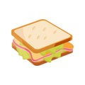 Sandwich snack fast food flat style icon