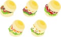 The various icons of sandwich Royalty Free Stock Photo