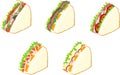 The various icons of sandwich Royalty Free Stock Photo