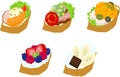 The various icons of sandwich Royalty Free Stock Photo