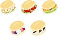 The various icons of sandwich Royalty Free Stock Photo