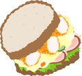 The cute icon of sandwich Royalty Free Stock Photo