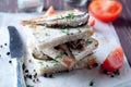 Sandwich, tapas with sardines