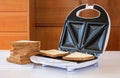 Sandwich toaster toast bread slice fry fried biscuit Royalty Free Stock Photo