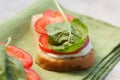 Sandwich with tomato and spinach