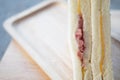 Sandwich triangles ham and cheese Royalty Free Stock Photo