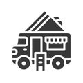 Sandwich truck vector, Food truck solid style icon