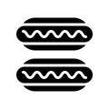 Sandwich vector, fast food related solid design icon