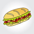 Sandwich vector icon.