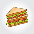 Sandwich vector icon.