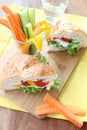 Sandwich with vegetables and cheese Royalty Free Stock Photo