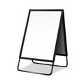 Sandwich white board vector mock-up. Blank A-frame advertising display mockup. Black metal frame outdoor sidewalk sign. Template Royalty Free Stock Photo