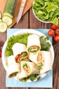 Sandwich wrap with vegetable Royalty Free Stock Photo