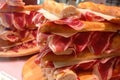 Sandwiches of dry cured Spanish ham Royalty Free Stock Photo