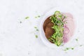 Sandwiches with homemade chicken sausage, lettuce and cucumber in plate. Royalty Free Stock Photo