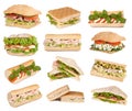 Sandwiches isolated on white