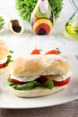 Sandwiches with mozzarella, tomato and lettuce Royalty Free Stock Photo