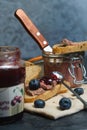 sandwiches with pate and blueberries Royalty Free Stock Photo