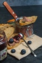 sandwiches with pate and blueberries Royalty Free Stock Photo