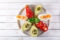 Sandwiches prepared with bread and tasty ingredients Royalty Free Stock Photo