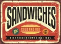 Sandwiches retro food sign design