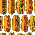 Sandwiches seamless pattern