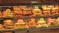 sandwiches stuffed for sale in the bar in italy with the price