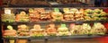 sandwiches stuffed for sale in the bar in italy Royalty Free Stock Photo