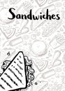 Sandwiches vintage hand drawn poster