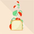 Sandwitch vector illustration vegan components