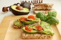 Sandwitches with avocado Royalty Free Stock Photo