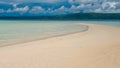 Sandy Bank during Low Tide on Kri Island, Gam in Background, Raja Ampat, Indonesia, West Papua Royalty Free Stock Photo