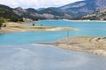 Sandy banks along the Ubaye River, Hautes-Alpes, France Royalty Free Stock Photo