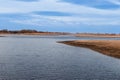 Sandy banks of the autumn river