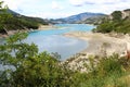 Sandy banks of the Ubaye River, Hautes-Alpes, France Royalty Free Stock Photo