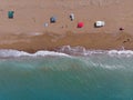 Sandy beach from above, Peloponess - Greece. Royalty Free Stock Photo