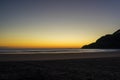 Sandy beach on the Atlantic Ocean, Basque Country sunset time , Spain Royalty Free Stock Photo