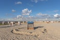 Sandy beach with beach baskets in Harlesiel Royalty Free Stock Photo