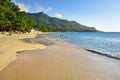 Sandy beach Beau Vallon, Mahe, SEYCHELLES Royalty Free Stock Photo