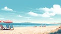 Dreamlike Beachscape: Minimalistic Vector Art Of La Route Des Cretes Royalty Free Stock Photo