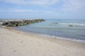 Sandy Beach close by the water in Jaroslawiec, Poland.