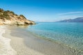 Sandy beach and coastline of Desert des Agriates in Corsica Royalty Free Stock Photo