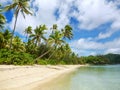 Sandy beach on Drawaqa Island, Yasawa Islands, Fiji Royalty Free Stock Photo