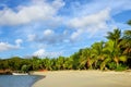 Sandy beach on Drawaqa Island, Yasawa Islands, Fiji Royalty Free Stock Photo