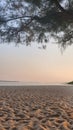 Sandy beach, evening sky at a beach Royalty Free Stock Photo