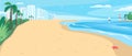 Sandy beach flat color vector illustration Royalty Free Stock Photo